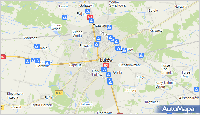 mapa Łuków, Łuków na mapie Targeo