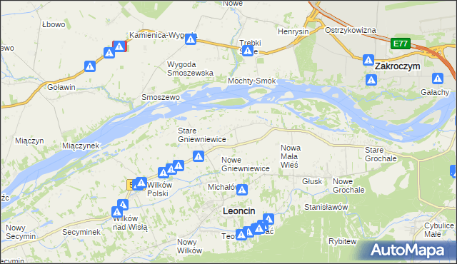 mapa Mała Wieś przy Drodze, Mała Wieś przy Drodze na mapie Targeo