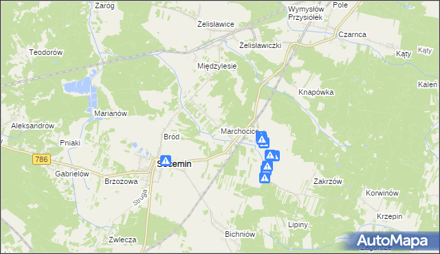 mapa Marchocice gmina Secemin, Marchocice gmina Secemin na mapie Targeo