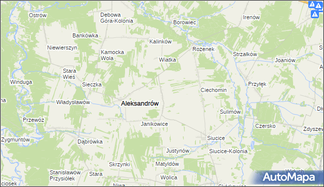 mapa Marianów gmina Aleksandrów, Marianów gmina Aleksandrów na mapie Targeo