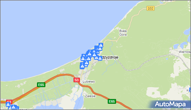 mapa Międzyzdroje, Międzyzdroje na mapie Targeo