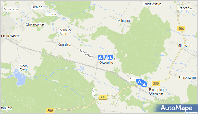 mapa Minkowice Oławskie, Minkowice Oławskie na mapie Targeo