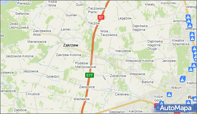 mapa Mleczków, Mleczków na mapie Targeo