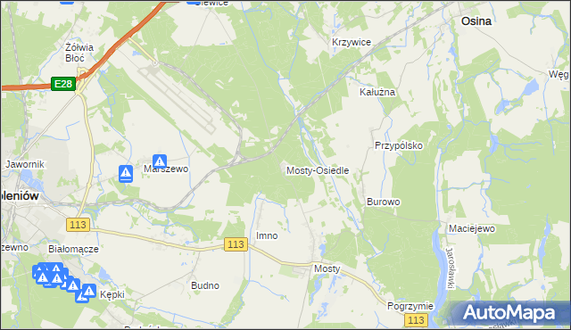 mapa Mosty-Osiedle, Mosty-Osiedle na mapie Targeo