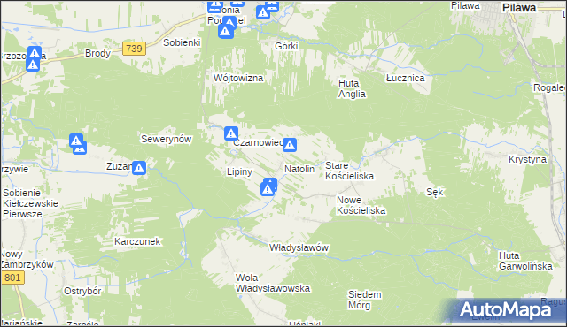 mapa Natolin gmina Osieck, Natolin gmina Osieck na mapie Targeo