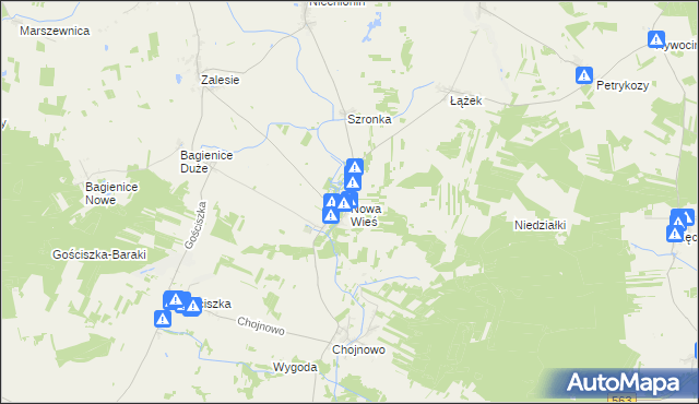 mapa Nowa Wieś gmina Kuczbork-Osada, Nowa Wieś gmina Kuczbork-Osada na mapie Targeo