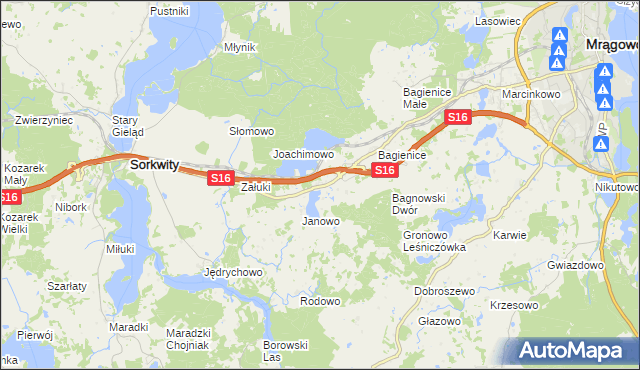 mapa Nowe Bagienice, Nowe Bagienice na mapie Targeo