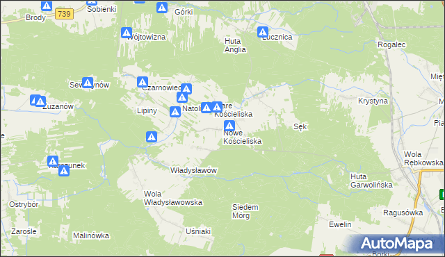 mapa Nowe Kościeliska, Nowe Kościeliska na mapie Targeo