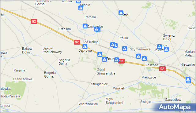 mapa Nowe Zduny, Nowe Zduny na mapie Targeo