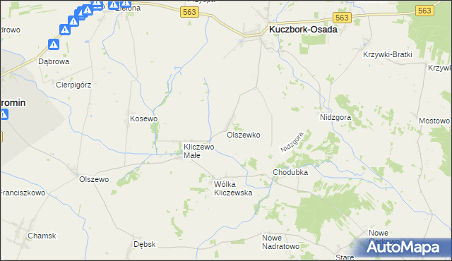 mapa Olszewko gmina Kuczbork-Osada, Olszewko gmina Kuczbork-Osada na mapie Targeo