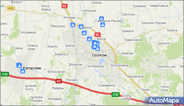 mapa Ozorków, Ozorków na mapie Targeo