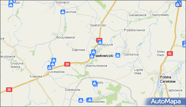 mapa Pawłowiczki, Pawłowiczki na mapie Targeo