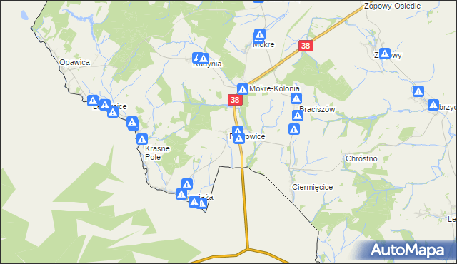 mapa Pietrowice, Pietrowice na mapie Targeo