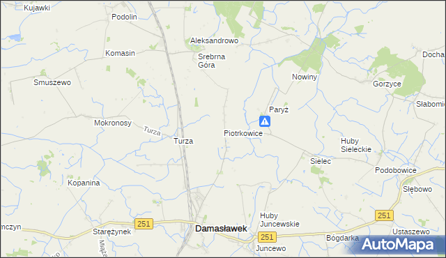 mapa Piotrkowice gmina Damasławek, Piotrkowice gmina Damasławek na mapie Targeo