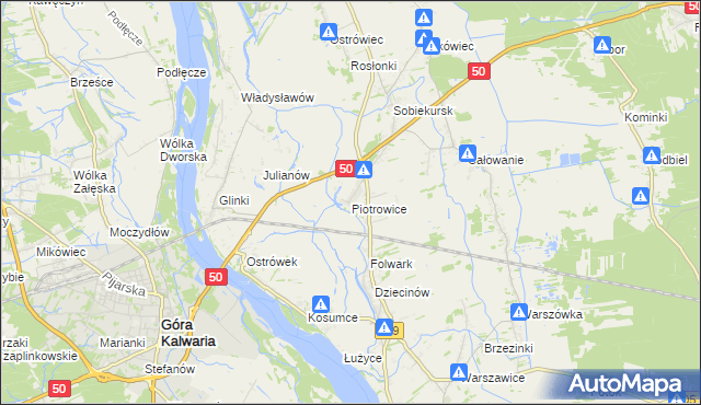 mapa Piotrowice gmina Karczew, Piotrowice gmina Karczew na mapie Targeo