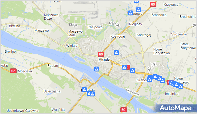 mapa Płock, Płock na mapie Targeo