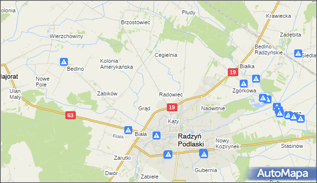 mapa Radowiec, Radowiec na mapie Targeo