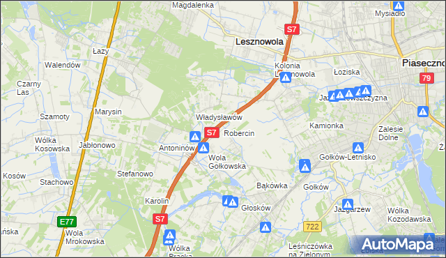 mapa Robercin, Robercin na mapie Targeo