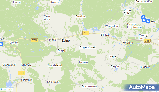 mapa Rogaczówek, Rogaczówek na mapie Targeo