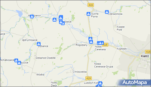 mapa Rogożany, Rogożany na mapie Targeo