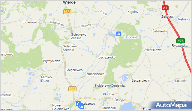 mapa Rościszewko, Rościszewko na mapie Targeo