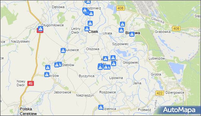 mapa Roszowicki Las, Roszowicki Las na mapie Targeo