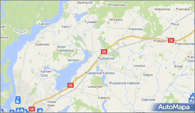 mapa Rudzienice, Rudzienice na mapie Targeo