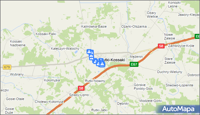mapa Rutki-Kossaki, Rutki-Kossaki na mapie Targeo