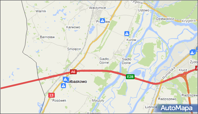 mapa Siadło Górne, Siadło Górne na mapie Targeo