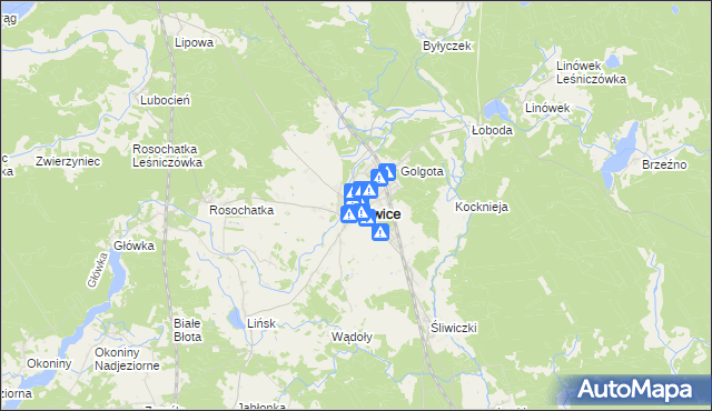 mapa Śliwice powiat tucholski, Śliwice powiat tucholski na mapie Targeo