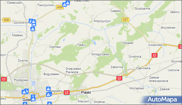 mapa Smogorzewo gmina Piaski, Smogorzewo gmina Piaski na mapie Targeo