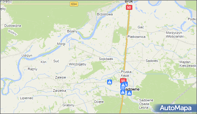 mapa Sojkówek, Sojkówek na mapie Targeo