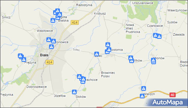 mapa Solec gmina Biała, Solec gmina Biała na mapie Targeo
