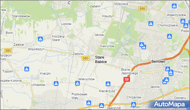 mapa Stare Babice, Stare Babice na mapie Targeo