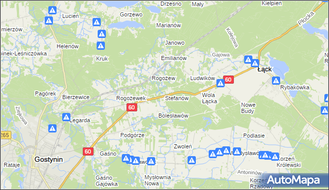 mapa Stefanów gmina Gostynin, Stefanów gmina Gostynin na mapie Targeo