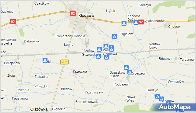 mapa Straszkówek, Straszkówek na mapie Targeo