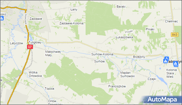 mapa Surhów-Kolonia, Surhów-Kolonia na mapie Targeo