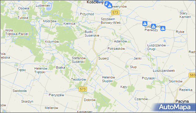 mapa Suserz, Suserz na mapie Targeo