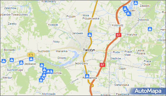 mapa Tarczyn powiat piaseczyński, Tarczyn powiat piaseczyński na mapie Targeo