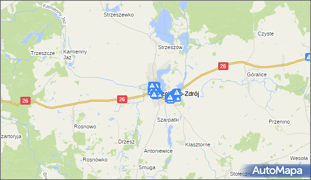 mapa Trzcińsko-Zdrój, Trzcińsko-Zdrój na mapie Targeo