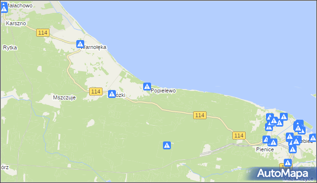mapa Trzebieradz gmina Nowe Warpno, Trzebieradz gmina Nowe Warpno na mapie Targeo