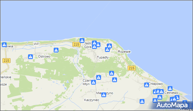 mapa Tupadły gmina Władysławowo, Tupadły gmina Władysławowo na mapie Targeo