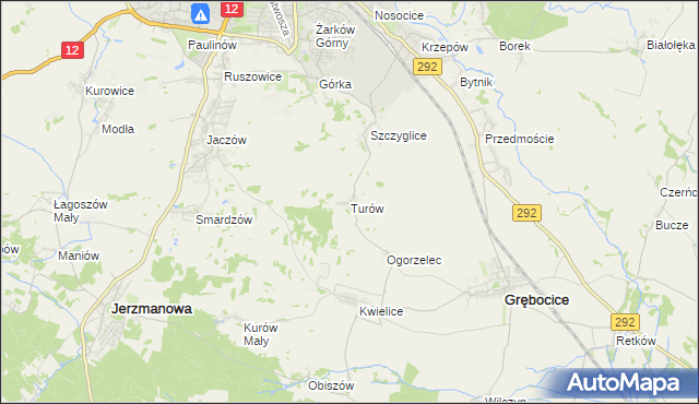 mapa Turów gmina Głogów, Turów gmina Głogów na mapie Targeo
