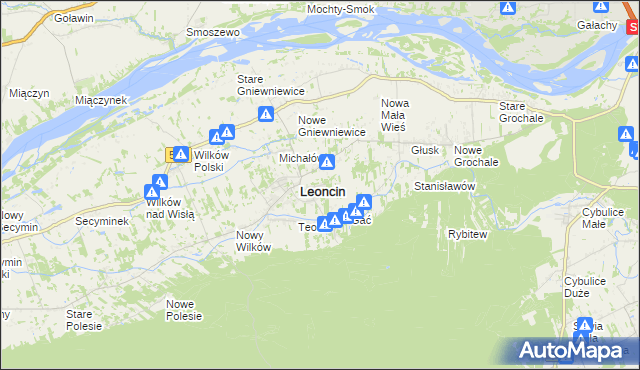 mapa Wincentówek gmina Leoncin, Wincentówek gmina Leoncin na mapie Targeo