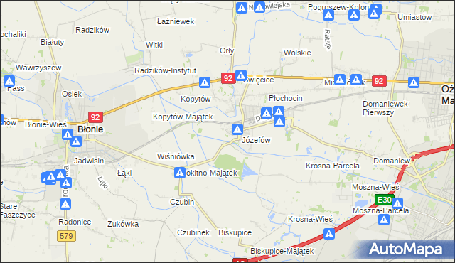 mapa Wolica gmina Ożarów Mazowiecki, Wolica gmina Ożarów Mazowiecki na mapie Targeo