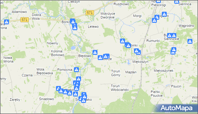 mapa Zaborze gmina Nasielsk, Zaborze gmina Nasielsk na mapie Targeo