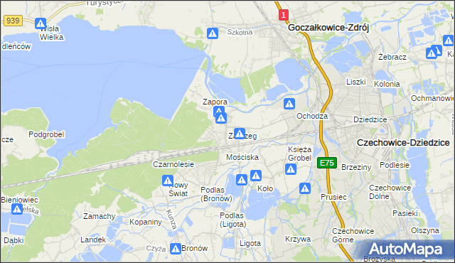 mapa Zabrzeg, Zabrzeg na mapie Targeo