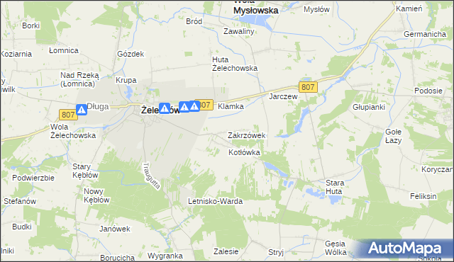 mapa Zakrzówek gmina Żelechów, Zakrzówek gmina Żelechów na mapie Targeo