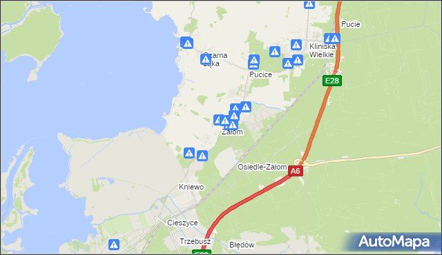 mapa Załom gmina Goleniów, Załom gmina Goleniów na mapie Targeo