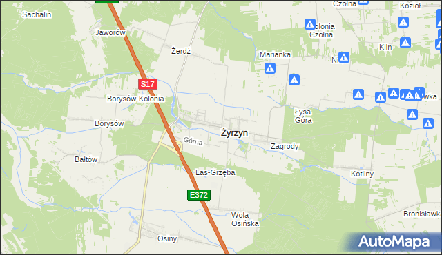 mapa Żyrzyn, Żyrzyn na mapie Targeo